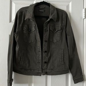 Army green jean jacket